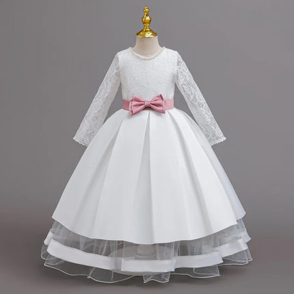 New Flower Girl Dresses For Weddings Fashion Lace Sequin Princess Birthday Party Dress Elegant First Communion For kid 4-14Years