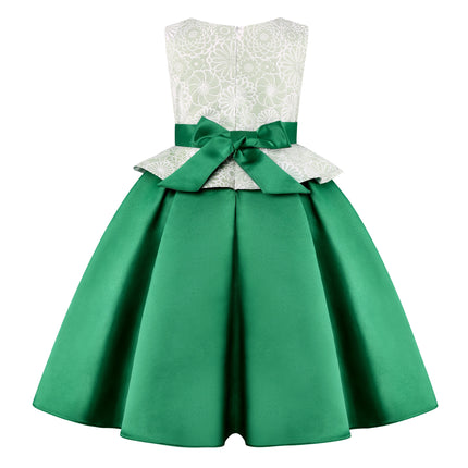 Summer Children's Dress Bow Princess Cute Dress Flower Child Wedding Host Show Evening Dress