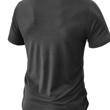 Men's American Flag Short Sleeve Henley Top