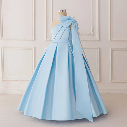 Fashion Bow Bridesmaids Party Girls Dress Elegant Wedding Birthday Princess Prom Dresses for Girl Gala First Communion Costumes