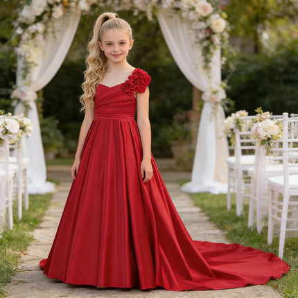 Fashion Bridesmaids Girls Dress Elegant Baptism Wedding Party Princess Prom Dresses Girl Birthday First Communion Christmas Gown