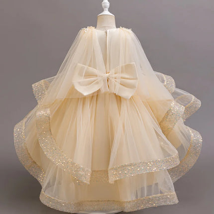 3-10 Years Teenagers Girls Dress Sequins Sleeveless Kids Wedding Dresses Birthday Party Performance Costumes For Girl