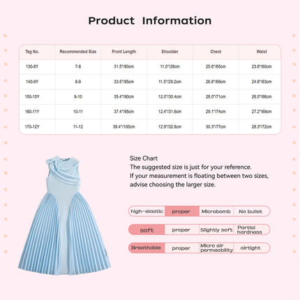Kids Flower Girls Formal Dress Bowknot Sleeveless Patchwork Pleated Dresses Birthday Party Banquet Wedding Pageant Prom Gown