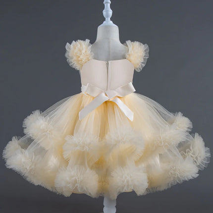 Baby Dress 0-5 Years Old Birthday Party Wedding Sleeveless Mesh Fluffy Cute Girl Princess Dress