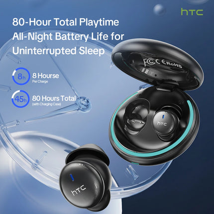 HTC NE92 Wireless Bluetooth 6.0 Sleep Earbuds In Ear Headphones Mini Invisible Earbuds 30H Playtime Comfortable Secure Fit Side Sleep Earphones HiFi Stereo Sound Noise Isolation for Sleeping Travel Office Relaxation Compatible with iOS Android