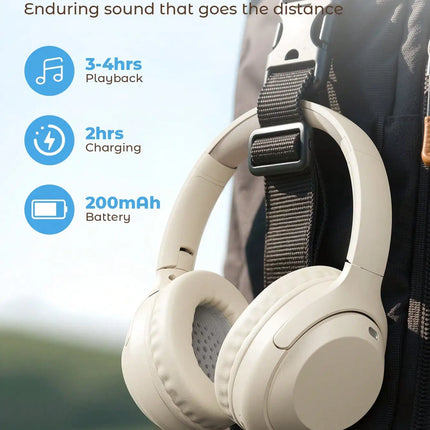 Teckwe New Wireless Over Ear Headphones With Stretchable Headband, Full Ear Coverage, HD Calling, Foldable Ear Cups, HIFI Sound, Extra Bass, Long Battery Life, Travel, Business, USB-C Charging, Inexpensive Gift