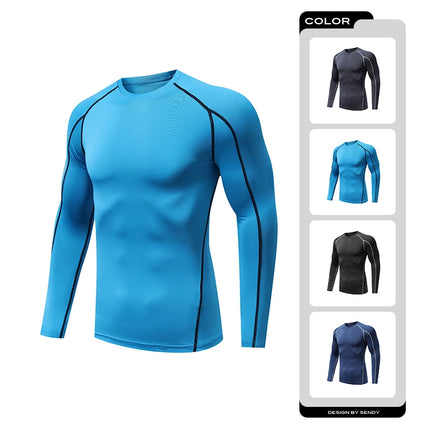 Men's Running Compression T-shirt Long sleeves Sport Tees Gym Fitness Sweatshirt Man Jogging Tracksuit Homme Athletic Shirts Top
