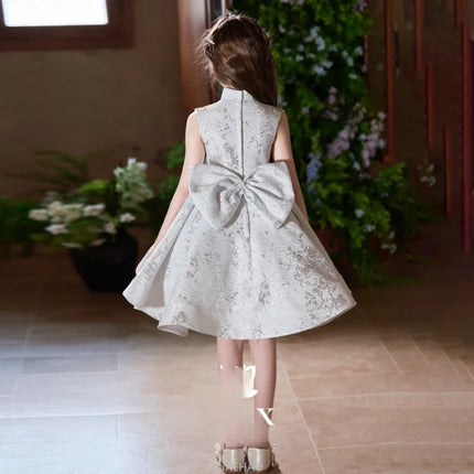 Wed Dress 2025 Children Girls Host Short Princess Gown Kids Clothes Formal Party Wear Costume Piano Recital Performance Outfit
