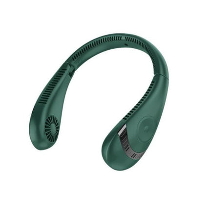 Lazy Outdoor Sports Portable Hanging Neck Fan Hanging Neck Fan USB Handheld Mute LED Digital Display Leafless Mini Electric Fan with LED Light 5 Gear Air Cooling Fans Digital Display Leafless Mini Electric Colorful