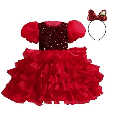 Fashion Flower Girl Dresses for Weddings Four Seasons Girls Party Dresses Short Sleeve Polyester Children Clothing Girl Dress