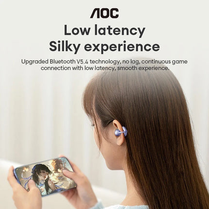 AOC ACD2544 Wireless Bluetooth Ear Clip Earbuds Open Ear Headphone Surround Stereo Sound Low Delay Gaming Music Earphones Choice