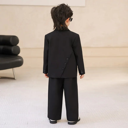 Gentleman Kids Formal Suit Set Flower Boys Wedding Dress Children's  Piano Host Speech Performance Costume