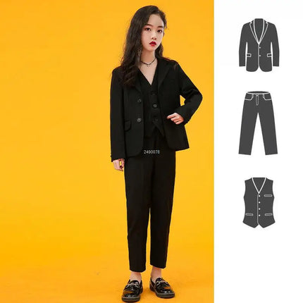 Girls Formal Photograph Suit Kids Wedding Party Dress Teenager Girls School Performance Suit Children Piano Dance Show Costume