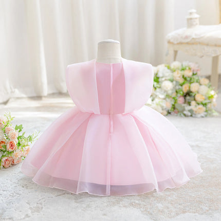 Toddler Flower Baptism Party Baby Girl Dress Infants 1st Birthday Wedding Princess Prom Dress Girls Host Bridesmaid Evening Gown