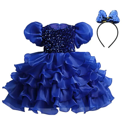 Fashion Flower Girl Dresses for Weddings Four Seasons Girls Party Dresses Short Sleeve Polyester Children Clothing Girl Dress