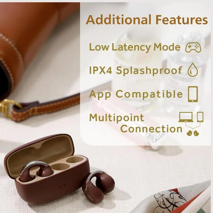 Wireless Open Ear Earbuds,Bluetooth 5.3,24H Battery,Water Resistant,Mic,Comfort & Awareness,Ear Clip