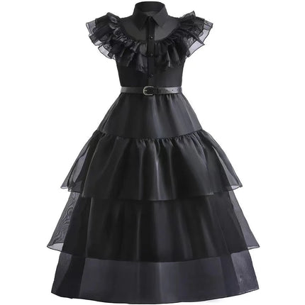 Girls Halloween Cosplay Gothic Dress Wed Role Playing Kids Carnival Party Costume Toddler Family Outfit