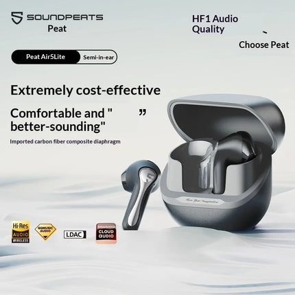 SoundPEATS Air5 Lite Bluetooth V5.4 Earbuds LDAC Hi-Res Audio Wireless Earphone, 13mm Driver, IPX5 Waterproof,Multipoint Pairing