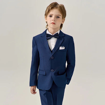 Children Green 4Pieces/Set Jakcet Vest Pants Bowtie Party Dress Children Wedding Photograph Suit Kids Ceremony Birthday Costume