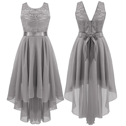 Kids Girls Sequins Ruched Party Birthday Wedding Bridesmaid Dress Sleeveless High-low Hem Summer Chiffon Princess Dress
