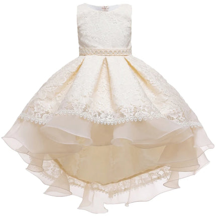 Baby Girls Princess Lace Flower Wedding Christmas Party Tutu Dress Children Kids Elegant Vestidos for 4-15Years Teenager Wear