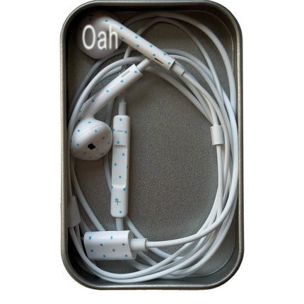 Oah Polka Dot Wired Earphones ABS Material Type-C/Lightning Dynamic Hifi Wired Earphones Digital Audio Headphones Gifts