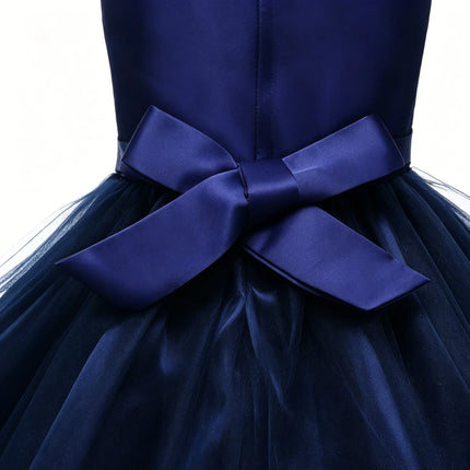 Kids Tutu Princess Dress Party blue Lace Girls baptism Sequins Dress Children Elegant Dress for 2 to 10years old Girls Clothing