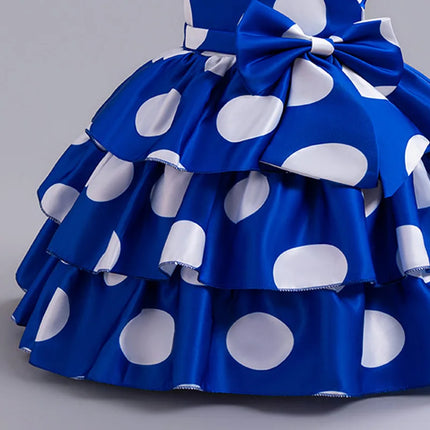Polka Dot Girl Layered Dress Wedding Birthday Party Children's Princess Gown Kids Fashion Clothing Vestidos Toddler Dresses