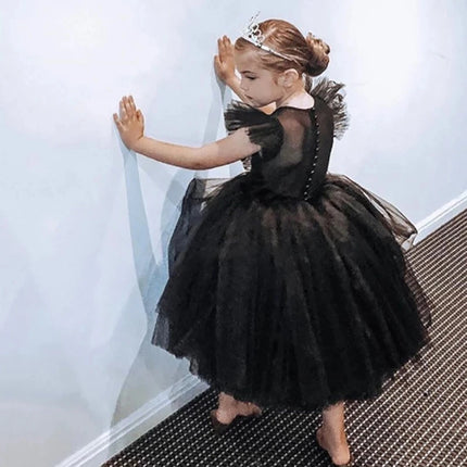 2026 New Summer Girls Dress Elegant Fashion Little Princess Dress Long Tulle Kids Lace Wedding Ceremony Dresses For 2-10 Years