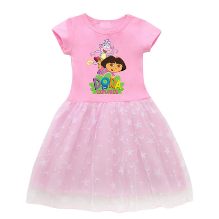 Kids Dress Dora Summer Baby Girls Princess Dress Children Wedding Birthday Party Clothes Christmas Halloween Costume