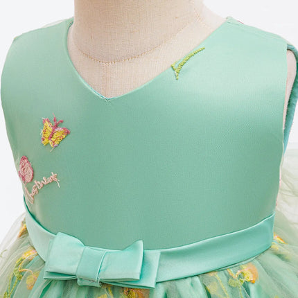 Baby Girls Butterfly 1st Birthday Flowers Tulle Bow Formal Wedding Party Dresses For Toddler Kids Baptism Photo Shoot Vestidos