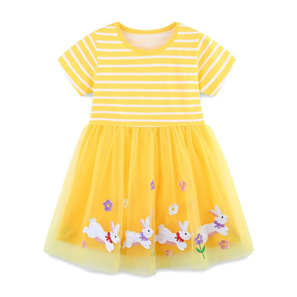 Jumping Meters 2-7T Summer Butterfly Girls Dresses Kids Vestidos Party Birthday Baby Clothes Butterfly Embroidery Dress Wedding
