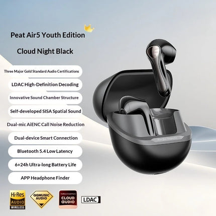SoundPEATS Air5 Lite Bluetooth V5.4 Earbuds LDAC Hi-Res Audio Wireless Earphone, 13mm Driver, IPX5 Waterproof,Multipoint Pairing