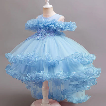 Girl Flower Princess Sequins Baby Wedding Christmas Party Tail Dress Birthday Party Wedding Flower Girl Sweet and Cute Dress