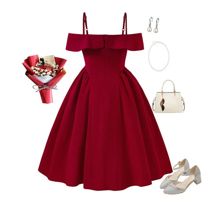 RAISE Evening Party Dress for Girls Off Shoulder Spaghetti Strap Short Sleeve Long Dress Kids Girl Red Prom Girl Wedding Dresses