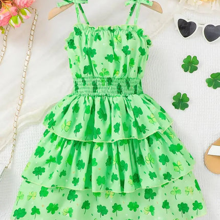 Summer Children's Fashion Princess Dress with Butterfly Knot Strap Cake Skirt for Outdoor Wedding Holiday Party Wear