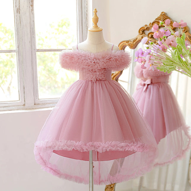 Summer Party Girls Dress Elegant Tulle Wedding Bridesmaids Princess Prom Dresses for Girl Gala Birthday Pageant Evening Costumes