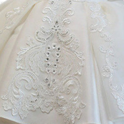 Girls Flower Girl Dress Tutu Princess Gown for Wedding Children First Birthday Party Pageant Christening Celebration Kid Dresses