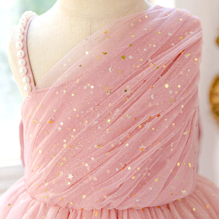 Elegant Sequins Bridesmaids Girls Party Dress Formal Tulle Wedding Princess Prom Dresses for Girl Birthday Evening Kids Clothing