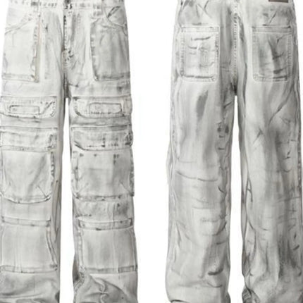 Men's Multi-Pocket Cargo Denim Jeans