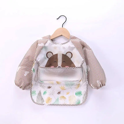 Waterproof EVA Full Sleeve Baby Bibs Children Apron Long Sleeve Feeding Smock Kids Eating Breastplate Infant Scarf Clothing