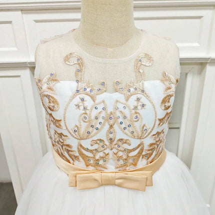 2026 Flower Girl Dresses For Weddings Lace Luxury Vestidos Princess Birthday Party Bridesmaid Dress For Kid 5-12 Years BIBIHOU