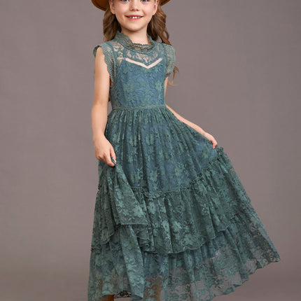 Girls Flower Dress Lace Cotton Dress Baby Kids Wedding Princess Party Dress Teenager Children Christmas Clothes for 4 6 8 10 12y