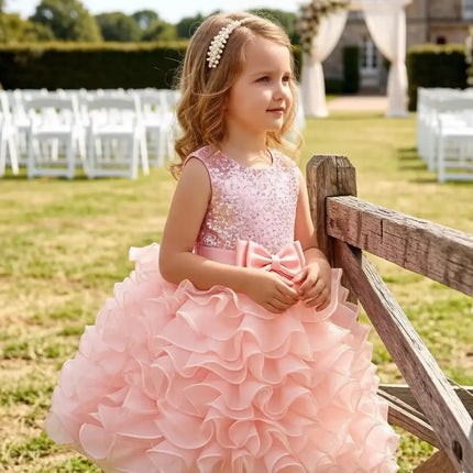 Flower Girl Dress For Wedding Baby Girl 2-8 Years Birthday Outfits Children's Girls First Communion Dresses Girl Kids Party Wear