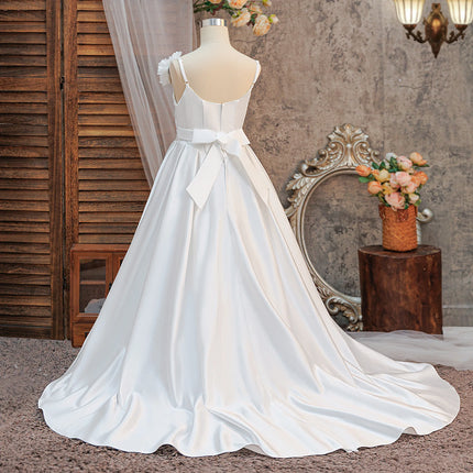 Fashion Bridesmaids Girls Dress Elegant Baptism Wedding Party Princess Prom Dresses Girl Birthday First Communion Christmas Gown