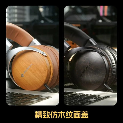 FiiO Snowsky Nature Over-Ear Headphones 50mm Dynamic Driver, Carbon Black Diaphragm 3.5mm HIFI Wired Headphones Gifts
