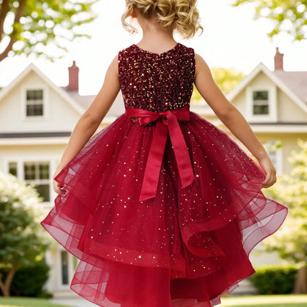 Baby Girl Princess Floral Sequins Dress Off Shoulder Infant Toddler Child Tulle Vestido Party Wedding Pageant Baby Clothes 3-12Y