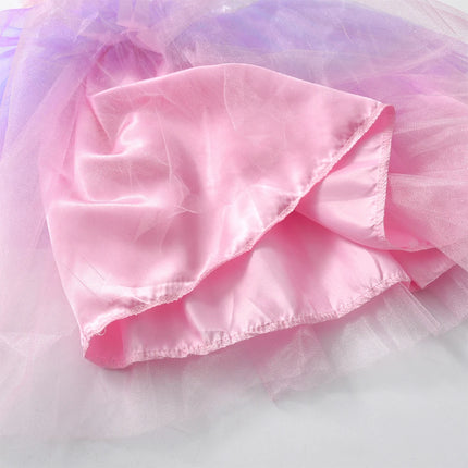 DXTON Kids Layered Mesh Dresses For Girls Ruffled Sleeveless European Style Princess Girls Dress Wedding Party Children Costumes