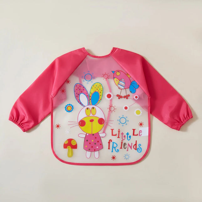 Waterproof Full Sleeve Baby Bibs Children Apron Long Sleeve Feeding Smock Kids Eating Breastplate Infant Scarf Clothing