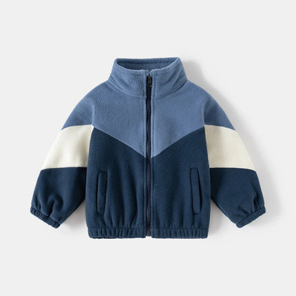 Baby Toddler Boys Jackets and Coats Kids 1 to 2 3 4 5 6 7 Years Blue Korean Winter Polar Fleece Warm Outerwear Children Clothing